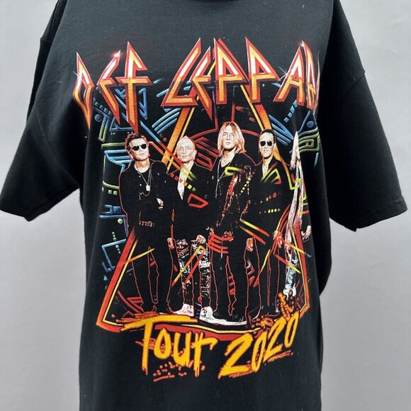 Def Leppard Tour 2020 Band Graphic Tee Shirt Gildan Short‎ Sleeve Black Unisex M - Picture 2 of 11